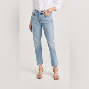 Agolde Riley High Rise Straight Crop Raw Hem Jeans | Size 32